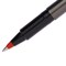 Uni-Ball Deluxe Stick Roller Ball Pen, Micro 0.5mm, Red Ink, Metallic Gray Barrel, Dozen